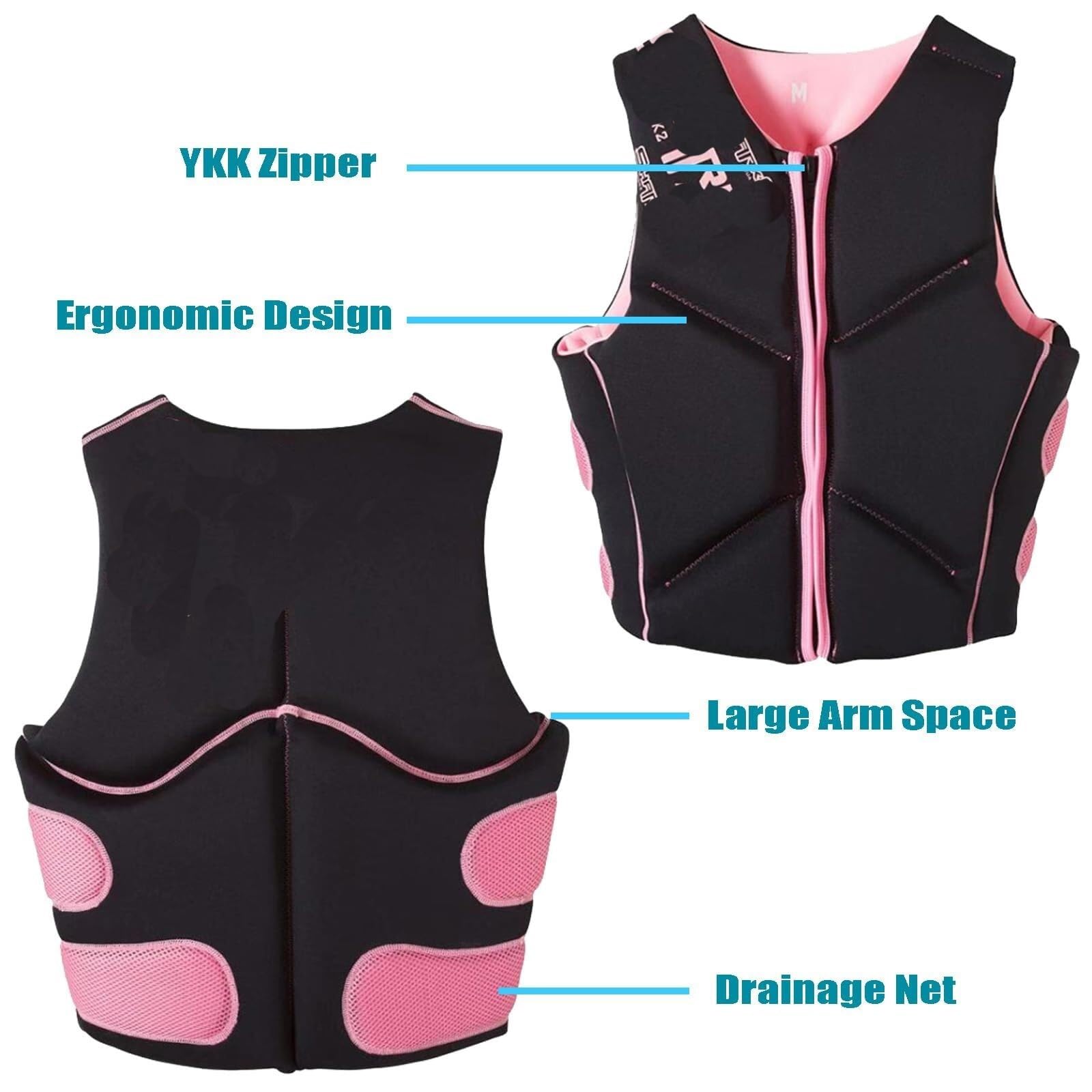 Veste de Surf VFI Réglable for la Pêche en Bateau-Kayak | Veste de Surf avec Maille de Drainage et Sangle D'entrejambe for Kayak