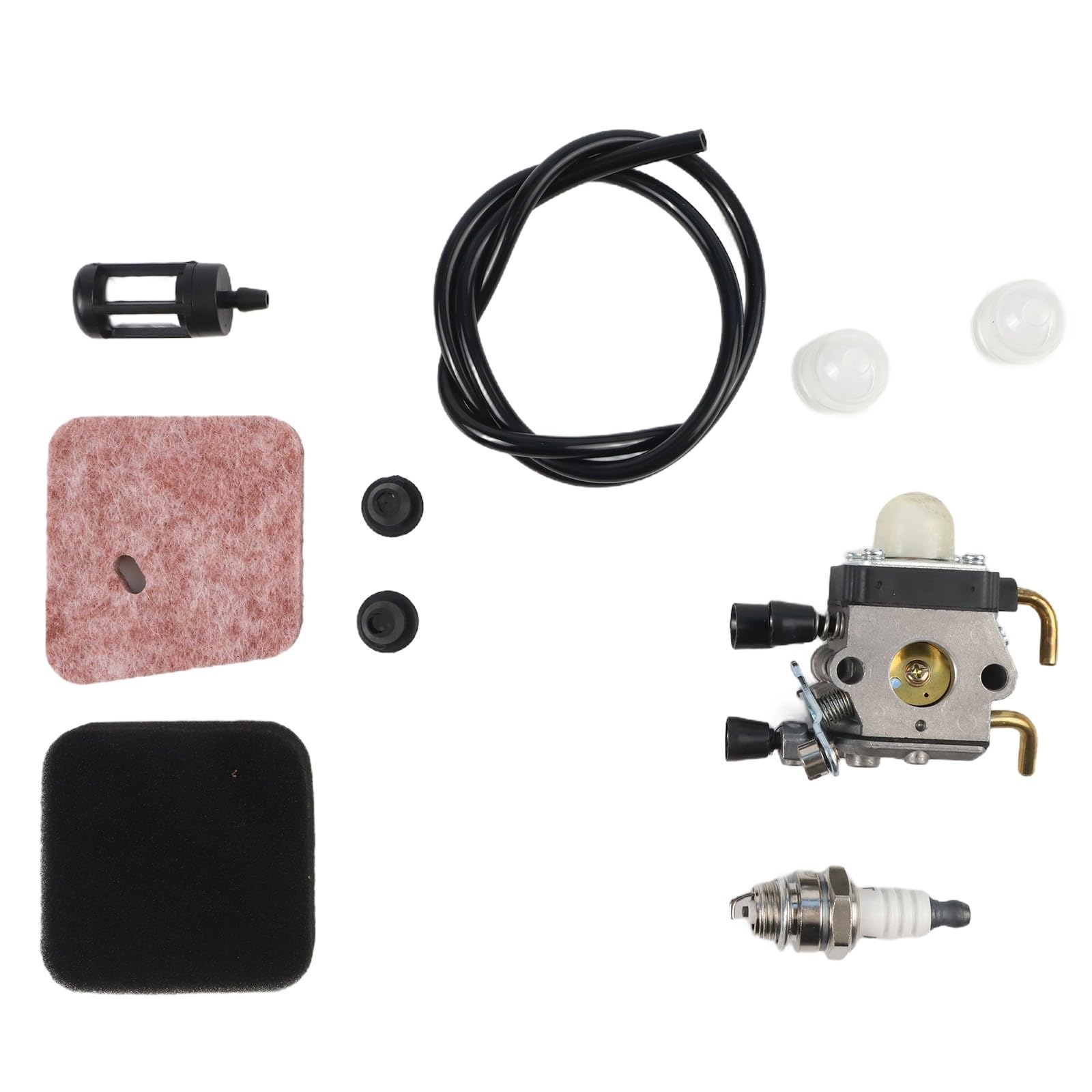 Carburetor Kit, for Stihl HS45 Hedge Trimmer FC55 FS310 with Fuel Line Filter Air Filter Spark Plug, Replacement Parts