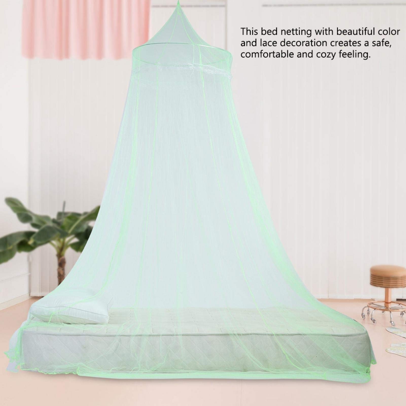 GLOGLOW Bed, Dome Lace Mesh Net Princess Kids Bed Canopy for Child Girls Room Bed 1.5 1.8 Meters Width(Green) Bed Canopies & Drapes