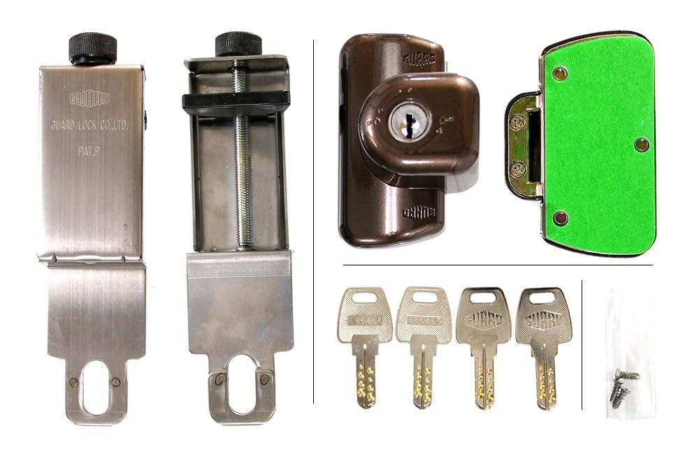 しま@時々留守 Amazon | ガードロック外開き一枚扉用留守わからん錠ブラウンNo