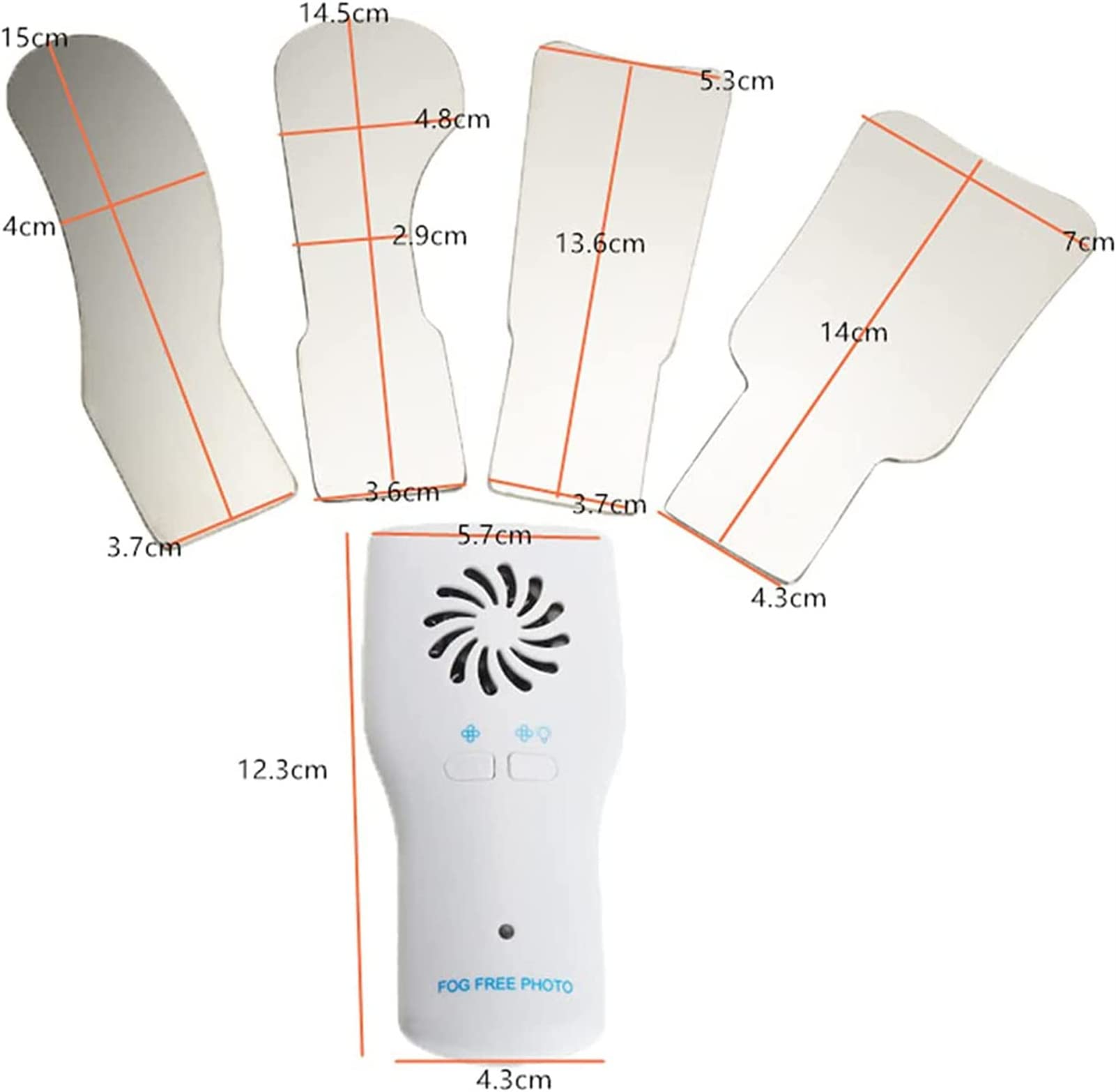 Espejos dentales antiniebla intraorales con mango LED reflector doble cara