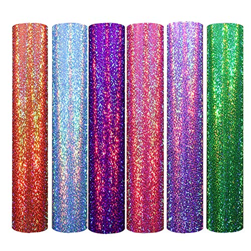 Holographic Shining Laser Heat Transfer Vinyl Multiple Colour Iron on Vinyl Sheets for T-Shirts and cricut Iron On Vinyl 12