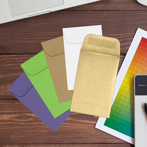 Miniatura 7 de LUXPaper Sobres para monedas #1  2 14 pulgadas x 3 12 pulgadas  rubio metálico  Texto de 80 libras  50 unidades