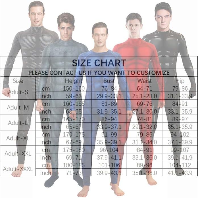 Men's Muscle Bodysuit Jumpsuit Full Body Compression Athletic Suit Zentai Halloween Costume Adult - Image 6