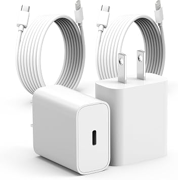 Fast Charger for iPhone,USB C Chargers 2 Pack,MFi Certified 20W PD Wall Phone Charger Block with 6FT 2PCS-C-L
