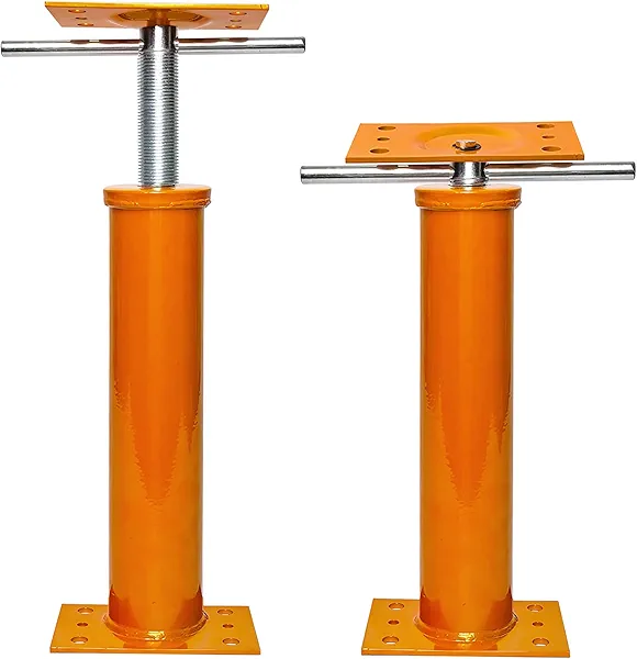 House Jacks for Leveling, 2 PCS Adjustable Jack Post 11"-17" Basement Floor Jack, Screw Floor Jack Post Supports Stabilizer Jacks for House Foundation, Stairs, Porches, Roof Beams