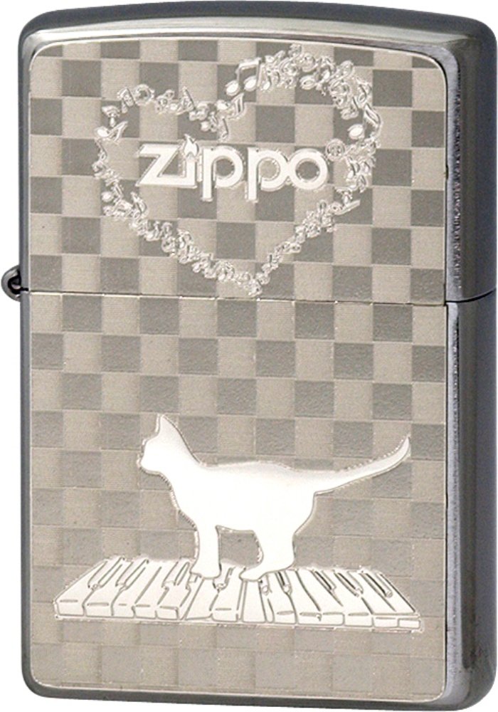 Amazon.co.jp: ZIPPO(ジッポー) ライター ネコ と 音符 プレート貼り 