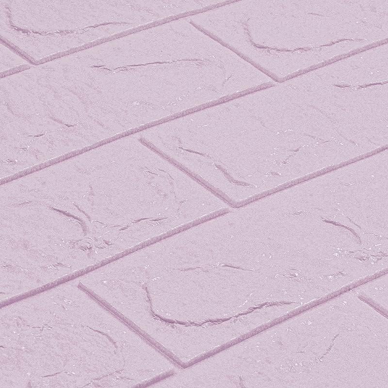 Image of 3D Brick Wallpaper for Wall | Self Adhesive PE Foam DIY Panel | Peel & Stick Decor for Home, Living, Bedroom & Office (70 x 77 cm, Appx 5.8 Sq Ft) (35, Purpal)