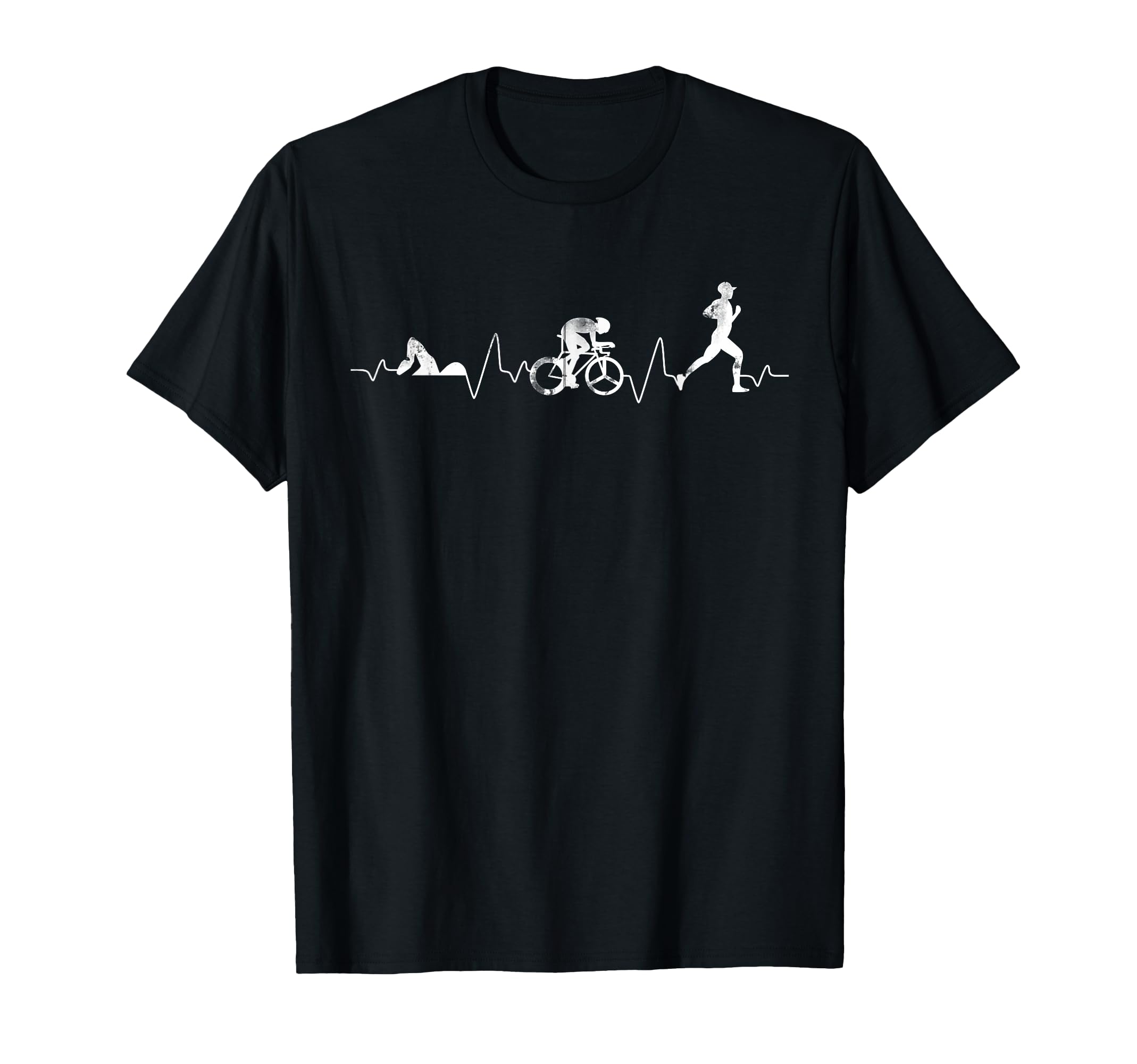 Triathlete Heartbeat Run Swim Bike Triathlon T-Shirt