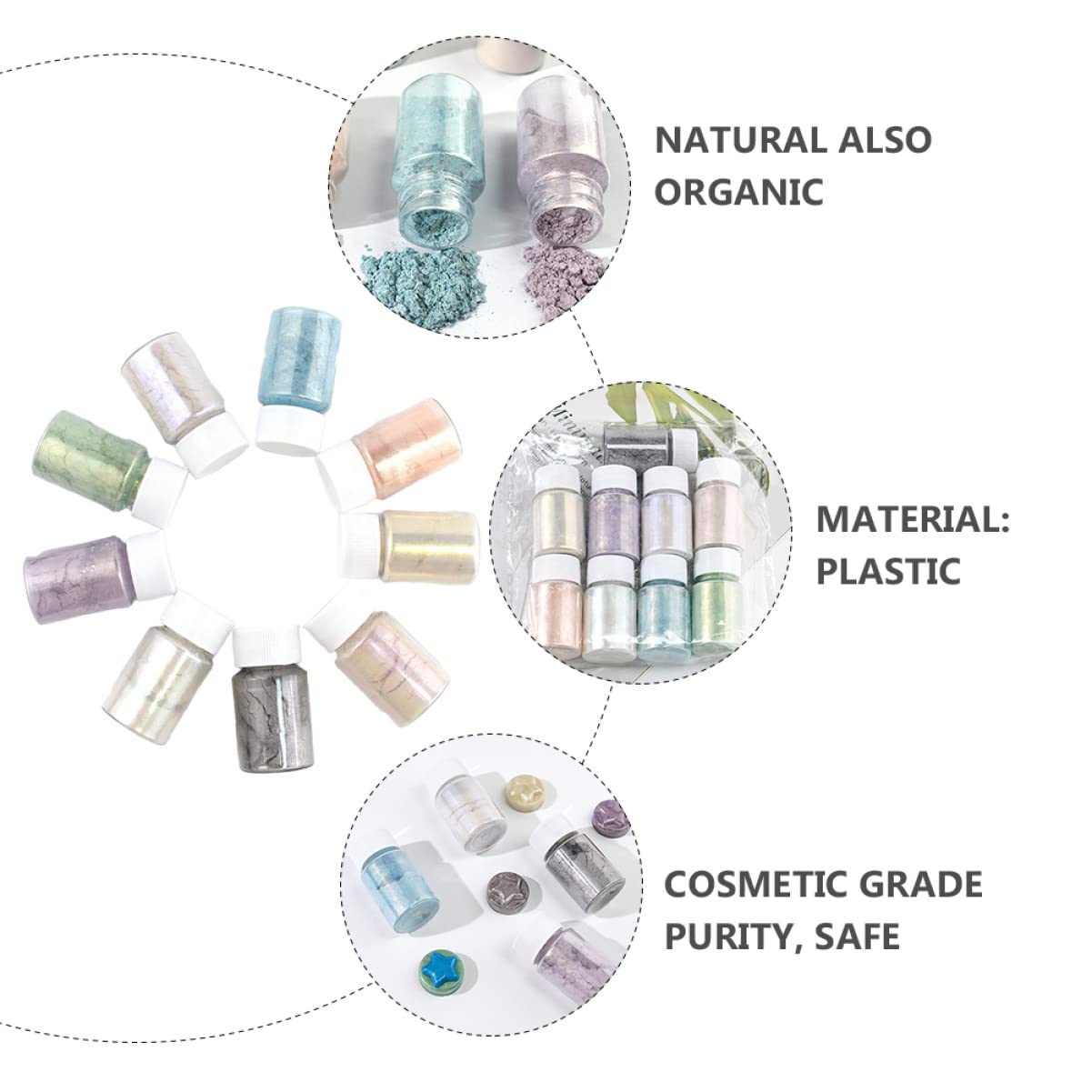 LALAFINA 27piezas Polvo De Mica Para Resina Epóxica Pigmentos Cosméticos Para Manualidades Iridiscentes Para Jabones y De Baño Seguro Para Uso Piel