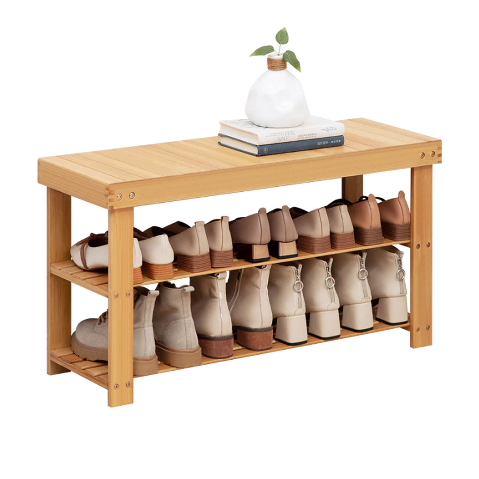 Étagère à chaussures à 3 niveaux étanche avec assise intégrée