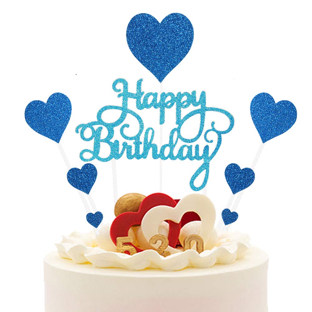 Buy Glitter Cake Topper ,Happy Birthday Cake Topper and Love Stars