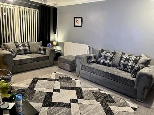 Image of Rosemont Furniture - Verona 2C2 Corner for Living Room, Grey Fabric UK Upholstered Corner Sofa (Grey, 3+2 Seater)