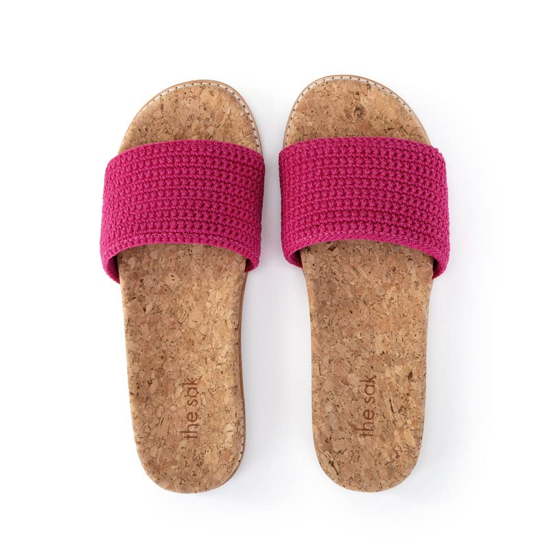 Image of The Sak Mendocino Slide Sandal in Crochet, Slip On Sandals