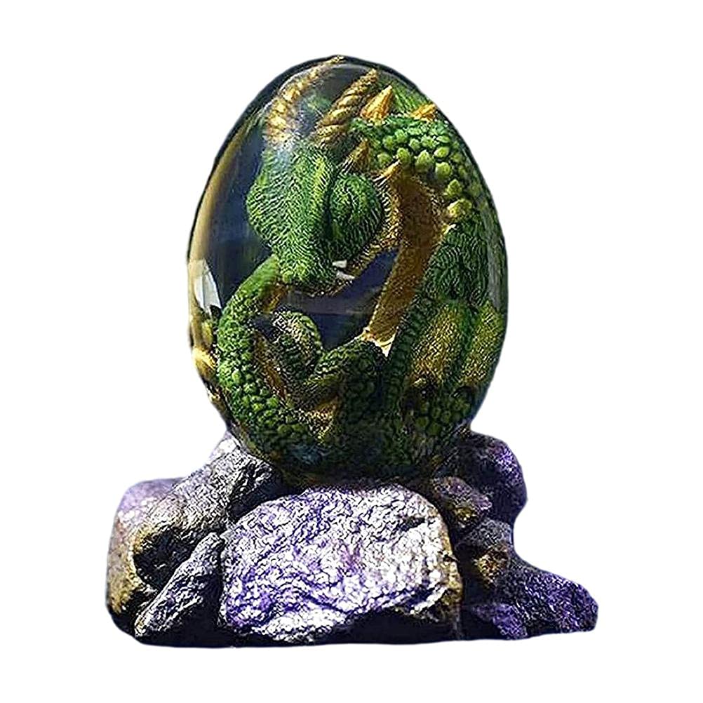 Kuashidai Lava Dragon Egg with Display Base - Dream Crystal Resin Dragon Egg Ornaments for Desktop Decor - Exquisite and Unique Souvenir