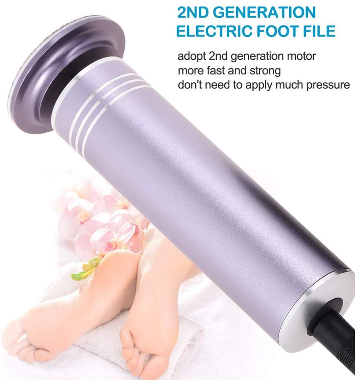 MIAOZHANG Pedicura Eléctrico Lima Pies 2da generación Pies Cuidado Quita Callos 2 Velocidades Eliminar Callos y Durezas Pies Pedicura,D