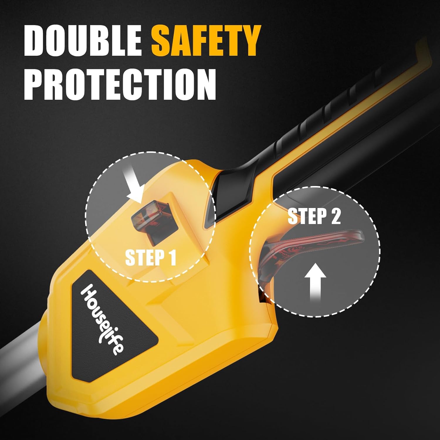 16-Inch Cordless String Trimmer Compatible with DEWALT 20V MAX Battery(Tool Only), Brushless Weed Eater & Edger with Bump Feed & Dual Safety Switch, Electric Weed Wacker (Includes 2 Spools)