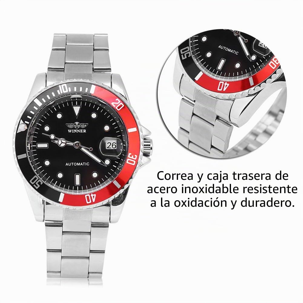 Mantel para Banquetes, Reloj Mecánico Automático de 3 Colores para Hombre y Mujer - Pulsera de Acero Inoxidable - Regalo
