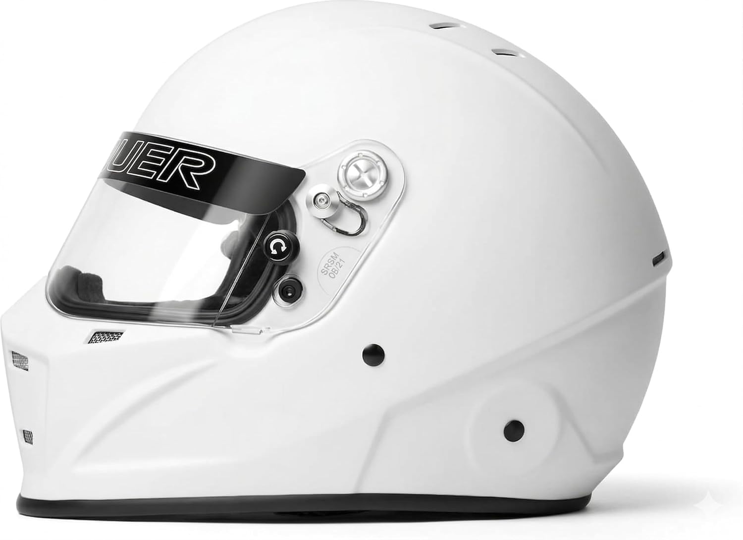 Conquer Snell SA2025 Approved Full Face Auto Racing Race Car Helmet - Adult | Men | Women | - Black / White / Silver