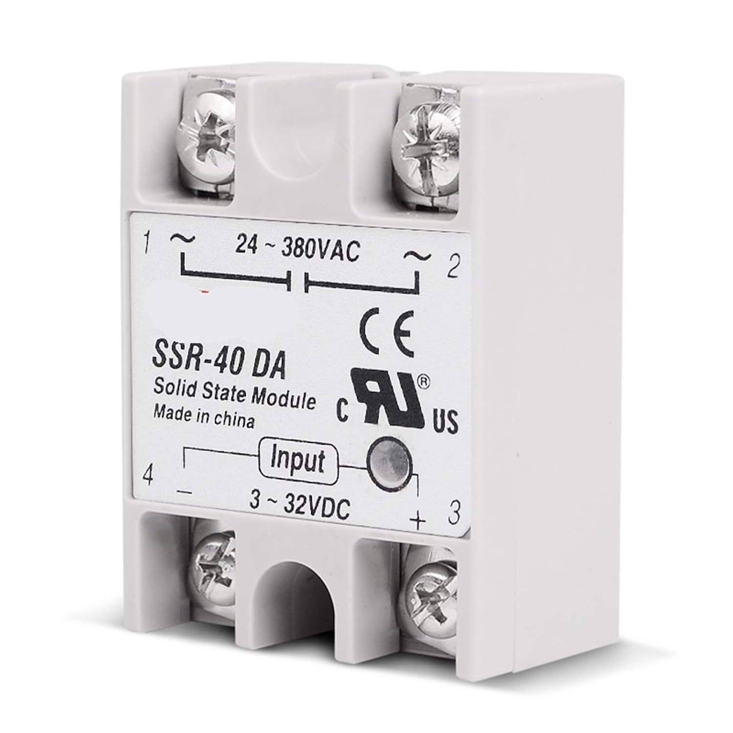 10Pcs Industrial Solid State Relay SSR 40DA 3-32V DC Input and 24-380VAC 40A AC Output Load DC-AC