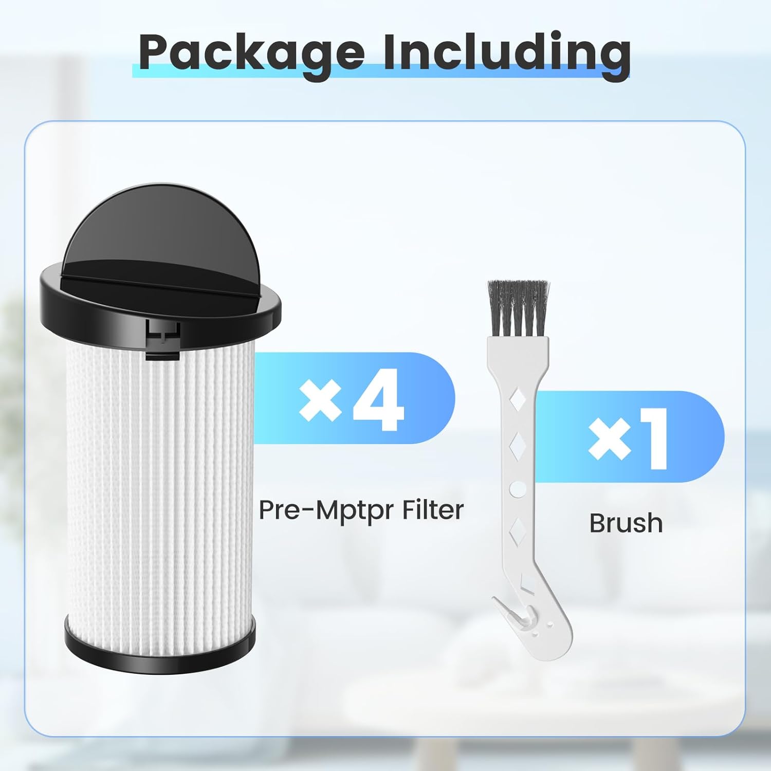 HEPA Pre-Motor Filter Compatible with EyeVac Home, Pro, Pet, Air, Plus and NeoVac Elite Touchless Stationary Vacuum For Eye-Vac Filter Replacement Part # EV-PMF, 4 Pack