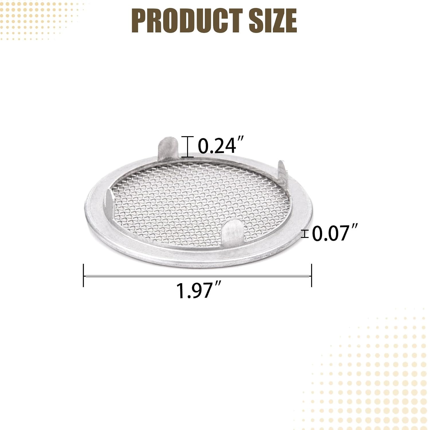2 Inch Round Open Screen Vents Mill Finish Mesh Vent Cover 6-Pack | for Display Cases, Spice Racks, Reptile Cages and More, Mesh vent cover