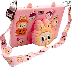 Tablet Infantil E15 Tela 7" IPS 128GB / 8GB RAM Bateria 4000 mAh, Câmera 8MP com Capa Silicone e Alça para Jogos, Entretenimento (Rosa)