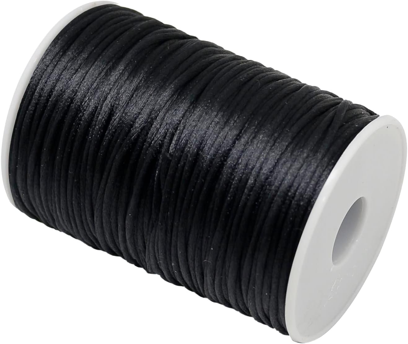 YEQIN 2mm x 100 Yards Quality Rattail Nylon Satin Cord Roll, Kumihimo Rattail, Chinese Knot (Black) - Image 2