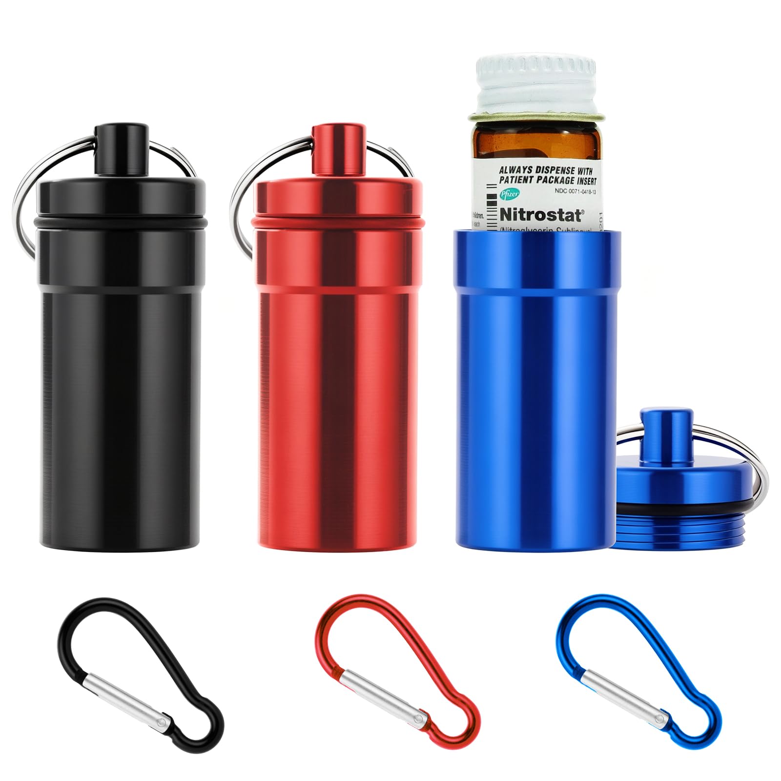 Amazon.com: Keychain Pill Holder for Nitroglycerin, 3 Pack Mini