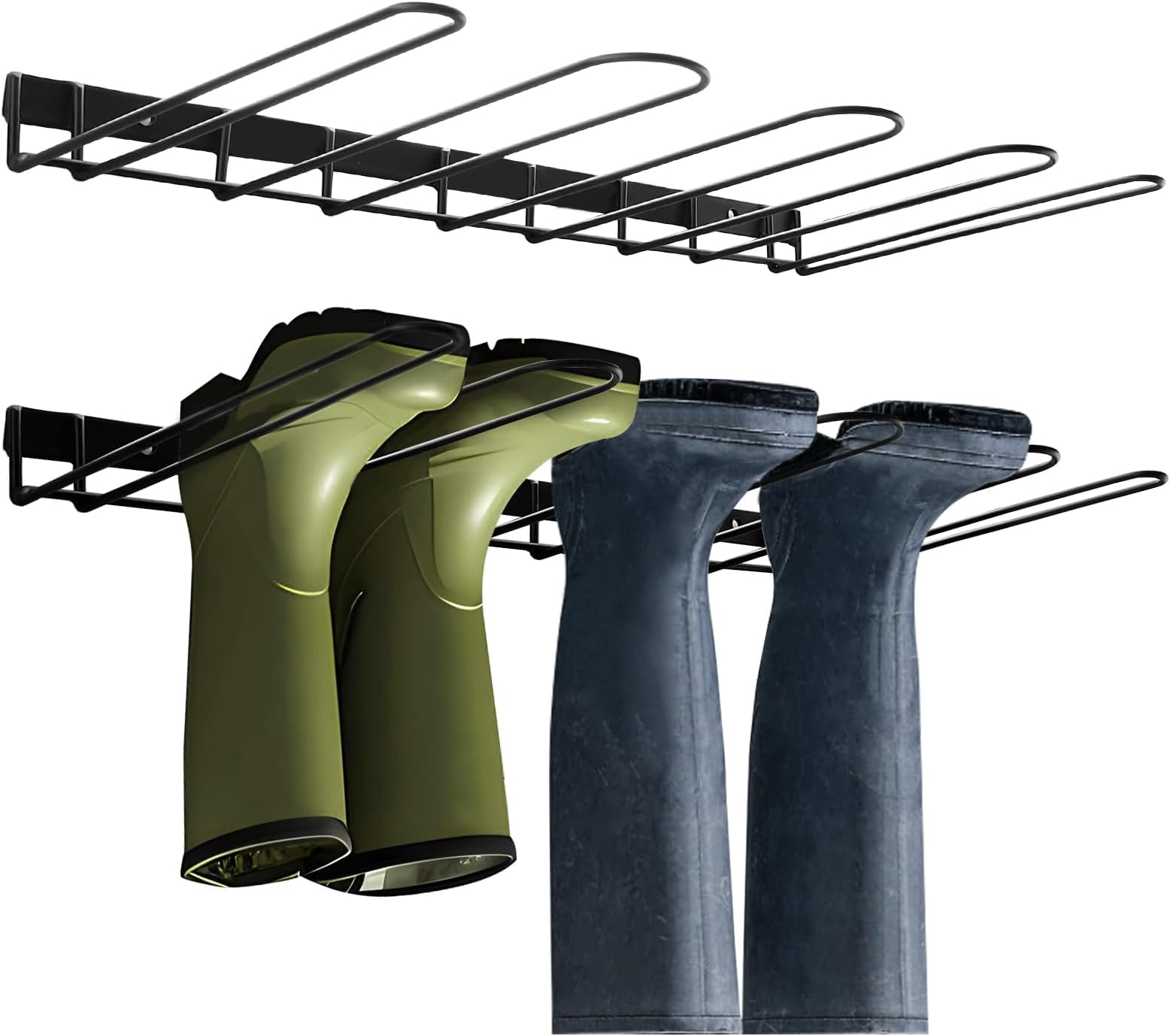 2 Pack Metal Boot Rack, Black Boot Organizer, Boot Holder, Shoe Tray for Entryway, Boot Rack for Entryway, Boot Storage Organizer Tall Boots (black)