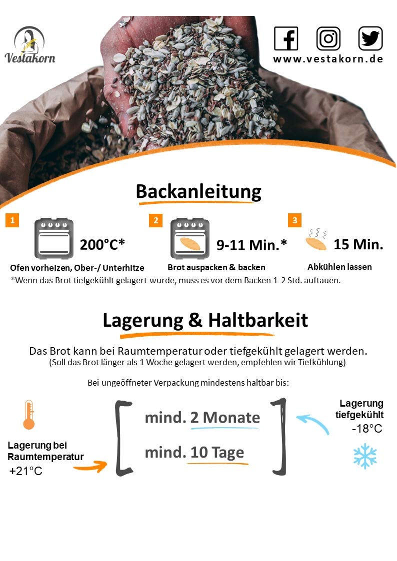 Vestakorn Bäckermeister Brot Auswahl, 6 Handwerksbrote - Sauerteigbrote mit 24 Stunden Teigruhe