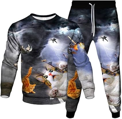 Ensemble Sweat à Capuche Et Pantalon Jogging Imprimé Animal 3D - Sport Décontracté Couples