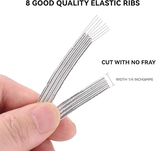 Miniatura 10 de Banda elástica dorada, 15 yardas, 14 pulgada (0.236 in), correa elástica plana metálica con purpurina para coser y manualidades