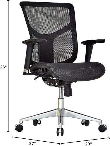 Miniatura 2 de GM Seating Silla de oficina ergonómica de malla Dreem II Serie de malla, malla negra, base cromada (sin reposacabezas)