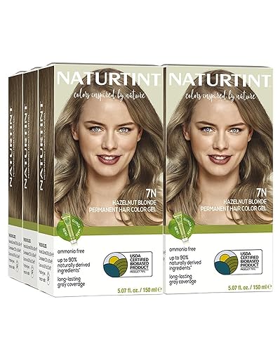 Naturtint 7N - Tinte permanente para el cabello rubio avellana (paquete de 6), sin amoníaco, vegano, libre de crueldad, hasta el 100 % de cobertura