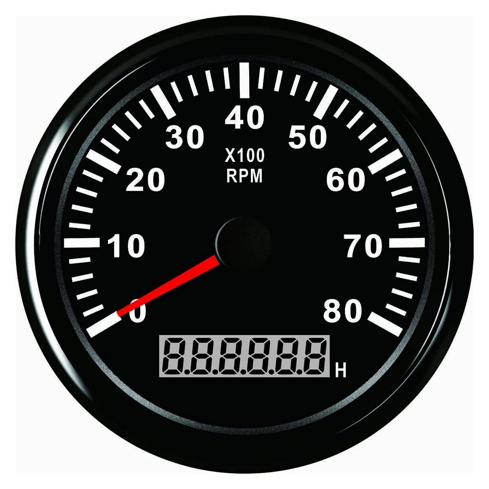 XMING Tachimetro RPM. Calibro con orario per il camion dell'automobile Barca Yacht 0-800 0RPM 8. 5mm con retroilluminazione