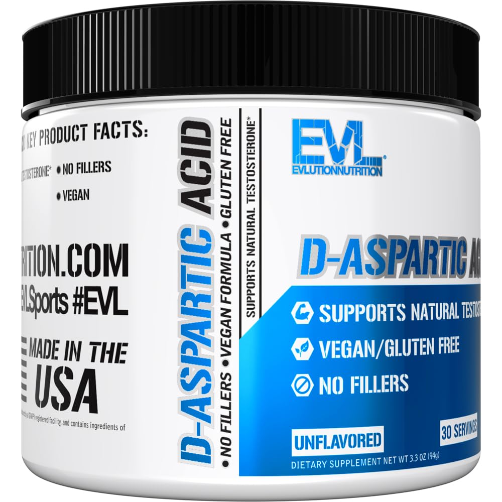 EVL D-Aspartic Acid Testosterone Support Powder for Men - Unflavored — Amazon image 6