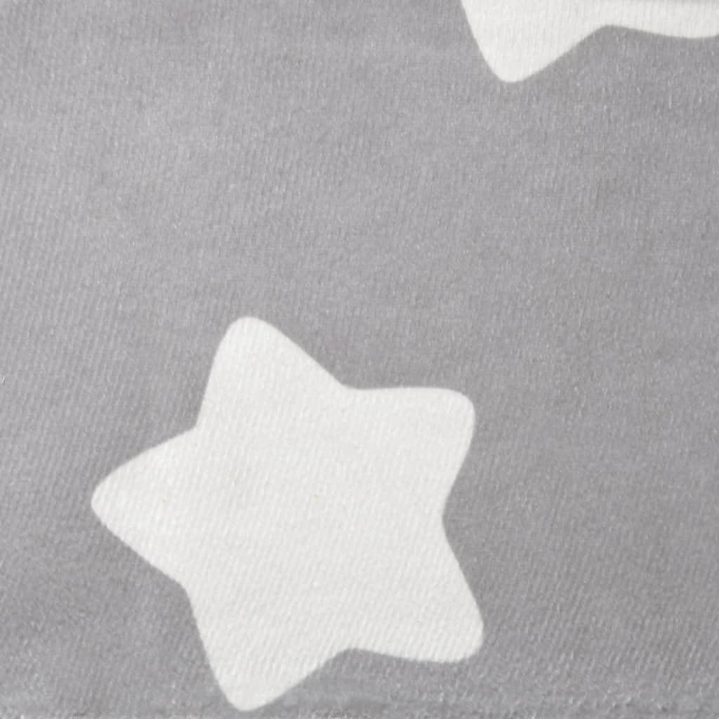 vidaXL Canapé-lit Enfant 2 Places, Lit de Jour avec Dossier et Accoudoirs, Lit d'Invité pour Tout-Petits Chambre, Gris Clair Étoiles Peluche Douce