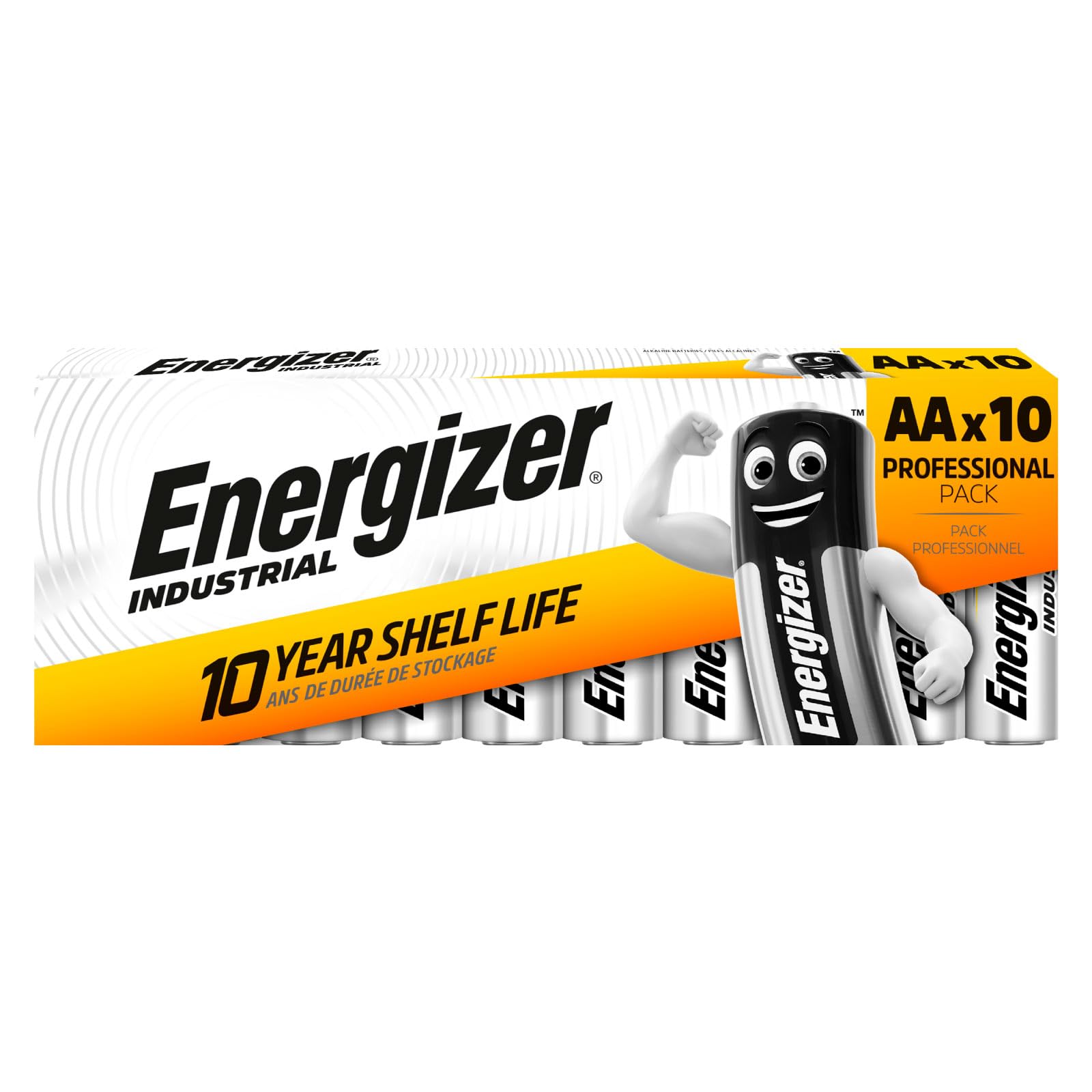 150 Pile AA Stilo Energizer Industrial LR6 1,5V Batterie Alcaline Professionali ad Alte Prestazioni e Lunga Durata Mantengono la Carica 10 Anni per Uso Industriale - 15 Confezioni da 10 Batterie