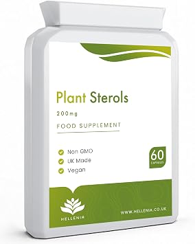 Plant Sterols 400mg per Serving - 60 Capsules - Containing Plant Sterols, Beta-Sitosterols, Stigmasterol, Compesterol, Brassicasterol | Helps Maintain Cholesterol Levels - Made in The UK by Hellenia