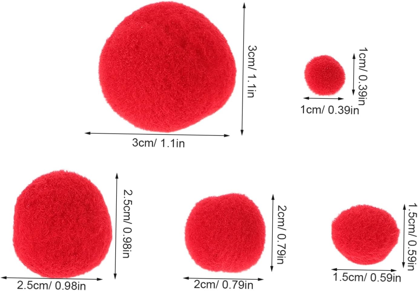 STOBOK 500pcs Pompom Balls in Craft Balls DIY Soft Pom Poms Kit for Holiday Decor School Projects Handmade Art