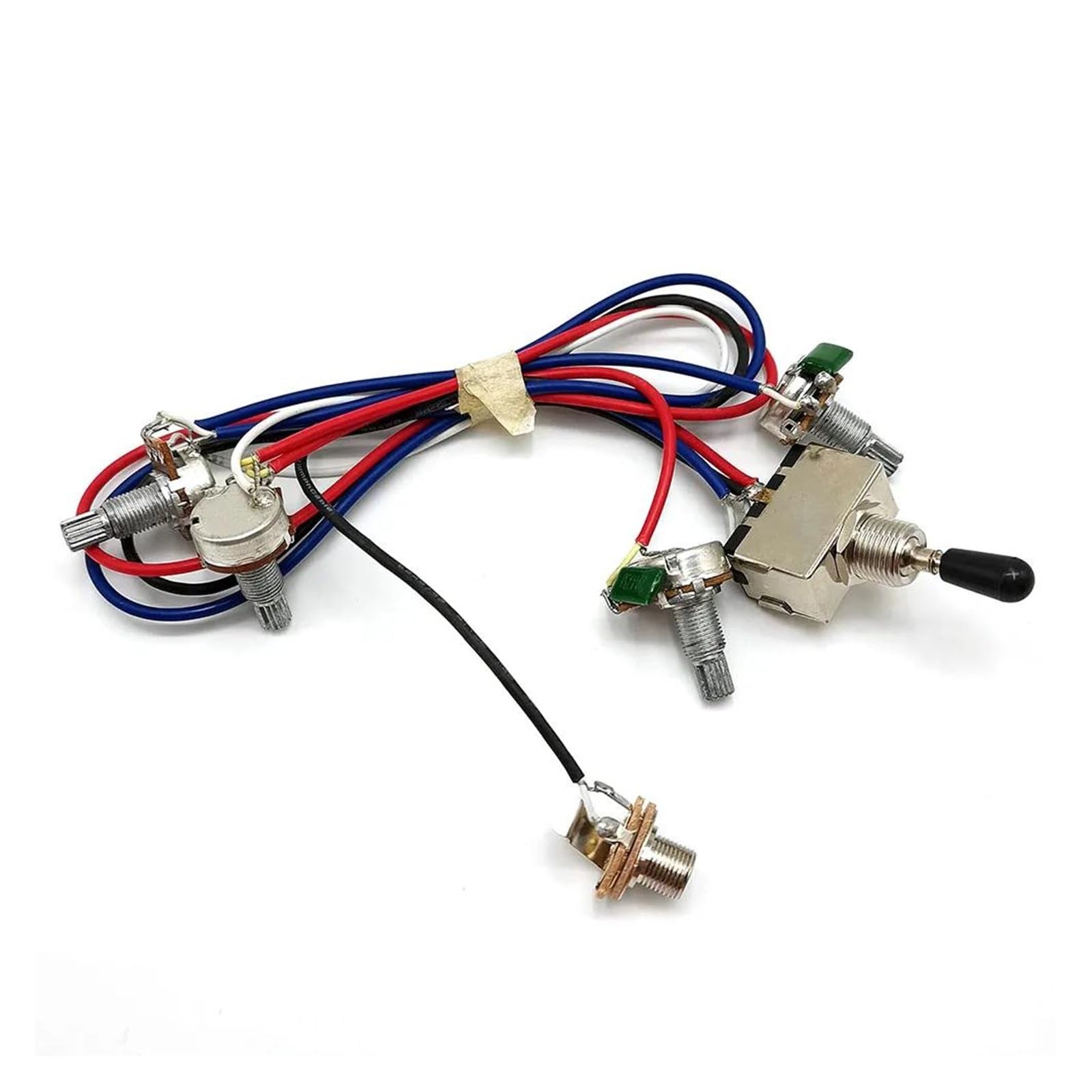 Arnés precableado para guitarra eléctrica interruptor de palanca de 3 vías potenciómetro de 500 K