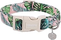 Vista 19 de DOGWONG Collar de algodón y cáñamo para perros, collar rosado resistente ajustable de tela natural suave para mascotas, lindo collar de boda