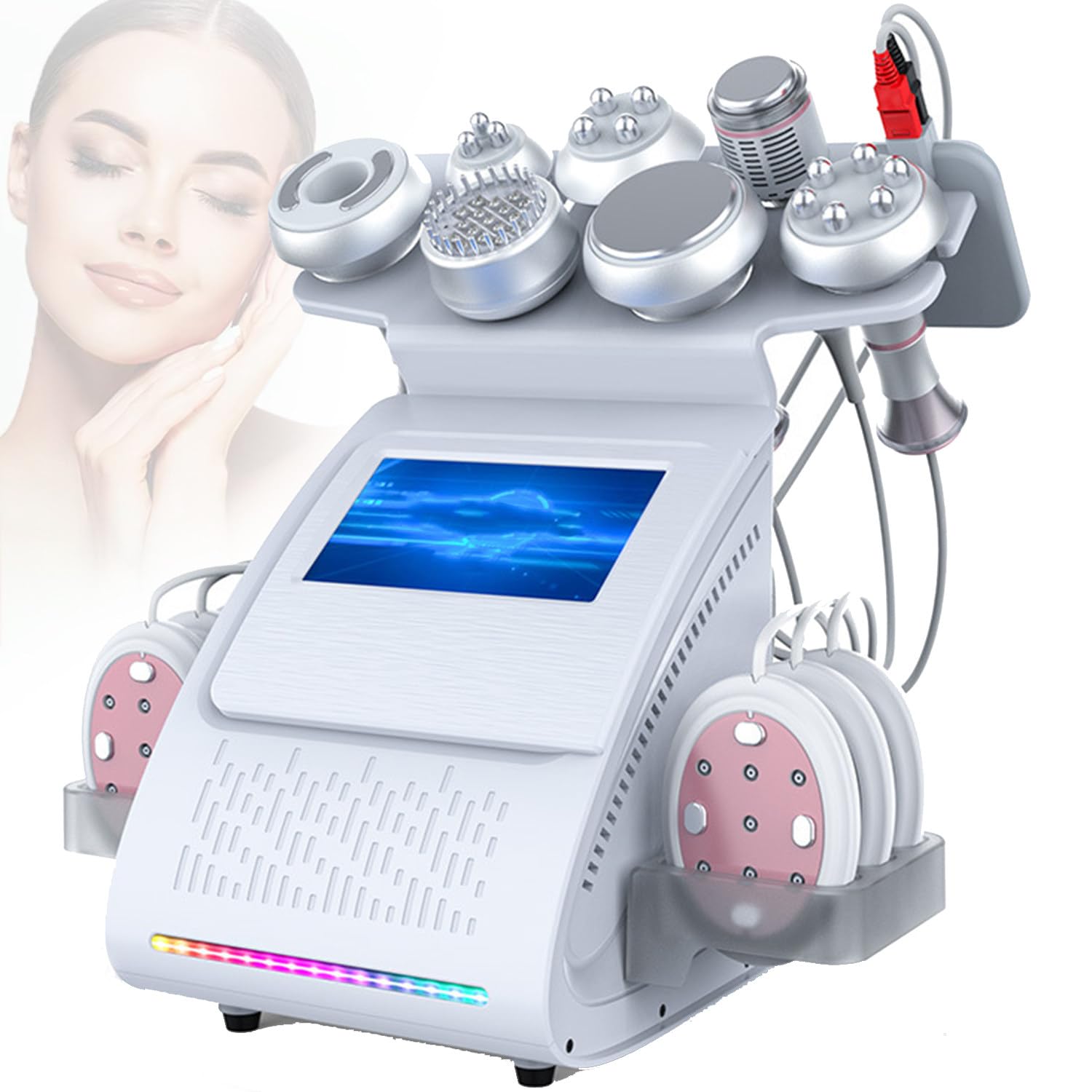 Macchina per Cavitazione 80K 9 in 1 Professionale, Radiofrequenza RF Multipolare e Vuoto, per Rimozione Grasso, Cellulite, Scolpimento Corpo, Lifting Pelle e Ringiovanimento Viso A