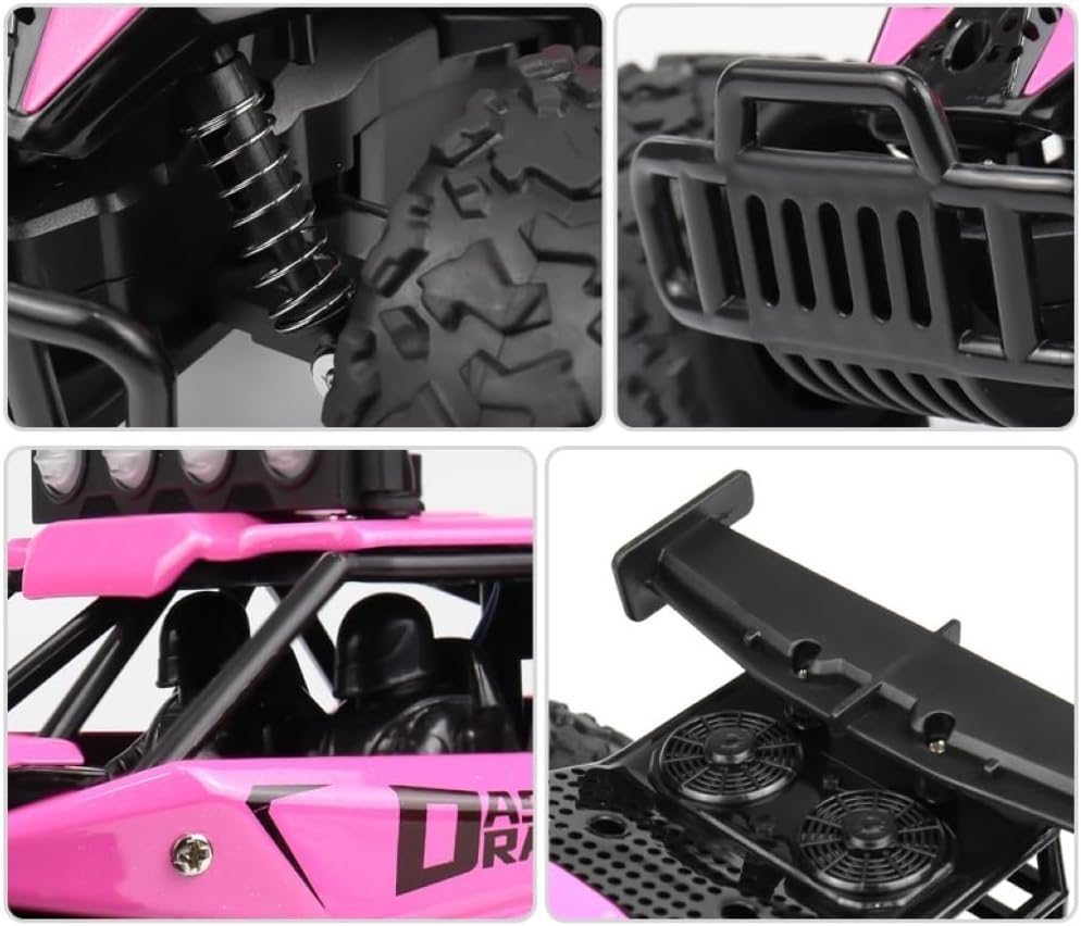 Asou Remote Control Car 2.4GHz RC Off Road High Speed Toy Car with LED Headlight and Rechargeable Battery for Girls Boys Kids