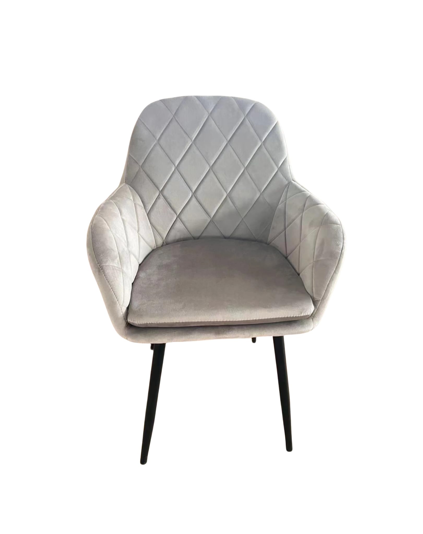 SEDIA MODERNA, POLTRONA CON RIVESTIMENTO IN VELLUTO E GAMBE IN ACCIAIO NERO, SEDIA DA SOGGIORNO, CAMERA DA LETTO, SALA DA PRANZO (Grigio tortora)