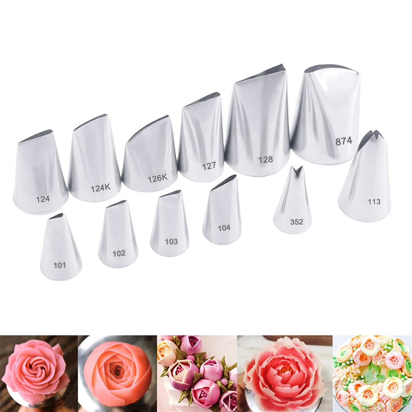 Herramientas de decoración de Pasteles de Bricolaje, boquillas for tuberías de Pasteles, Consejos for Decorar Pasteles con Flores de Rosas, Crema, glaseado, tuberías, Fondant, boquillas for
