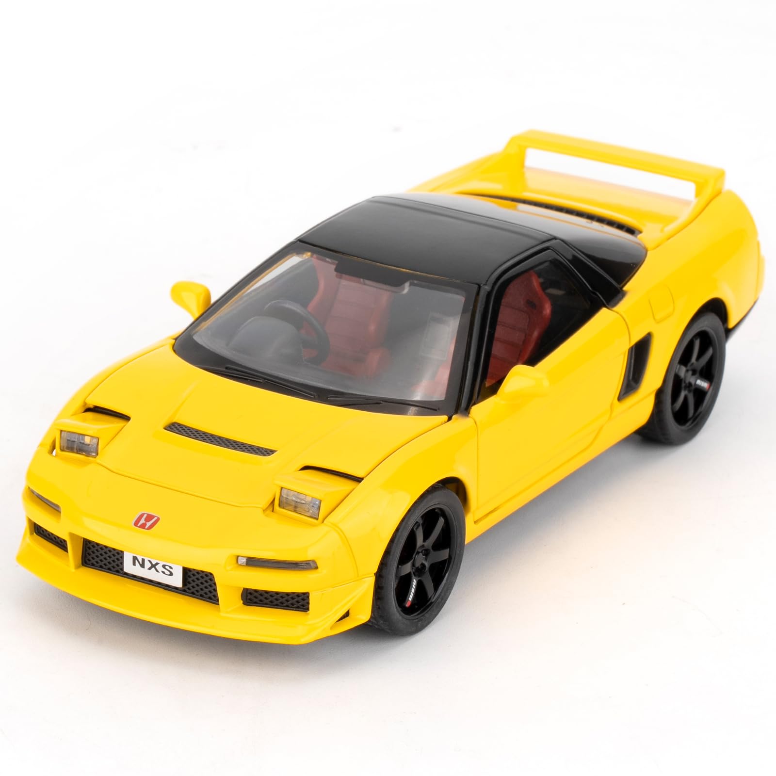 1/32 Double Door Honda First Generation NXS Model Car, Alloy Die-casting Toy Car, Collectible Toy Model Car, Gift for Kids, Pullback Car with Sound and Light (yellow