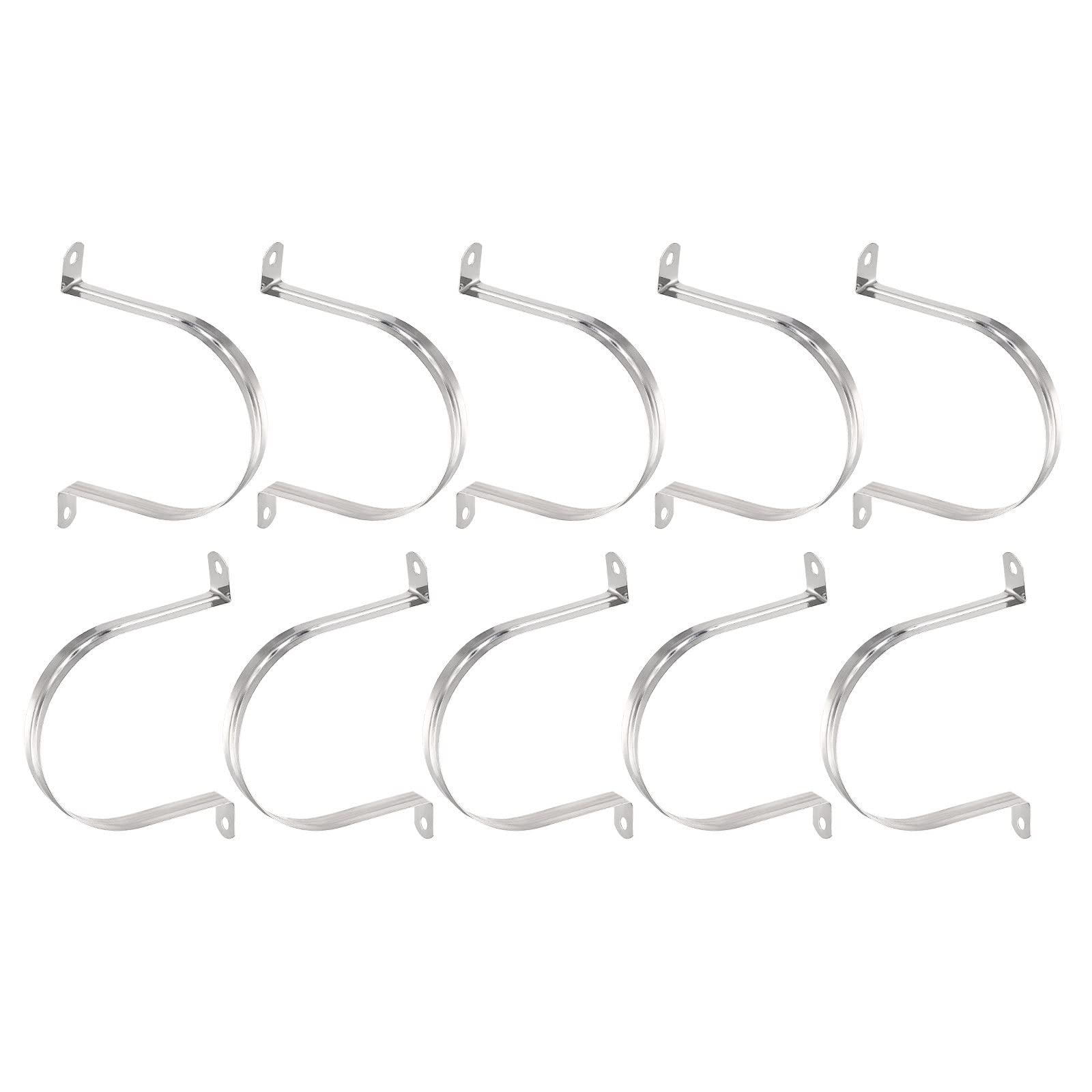 DTGN 18mm(W) Two Hole Strap, 12Pack, Good for Industrial 100mm Dia Pipe Fixing, 201 Stainless Steel Rigid Pipe Strap Clamp