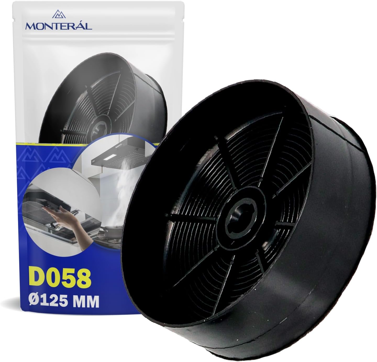 Carbon Filter Cooker Hood Type D058 Ø125 mm Has Original Code 9029798809 90421336 1120506172 33005513 for Zanussi for Aeg for Electrolux - 10 Years Warranty - MONTERAL